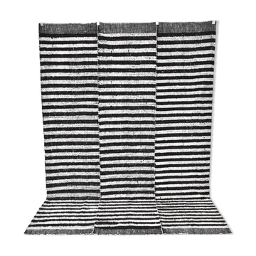 Tapis rayé en laine épaisse fait main 7x10, 206x295 cm