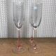 Set of 4 vintage Luminarc champagne flutes with pink stem