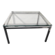 Chrome metal coffee table with a glass top from the 1970s.