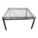 Chrome metal coffee table with a glass top from the 1970s.