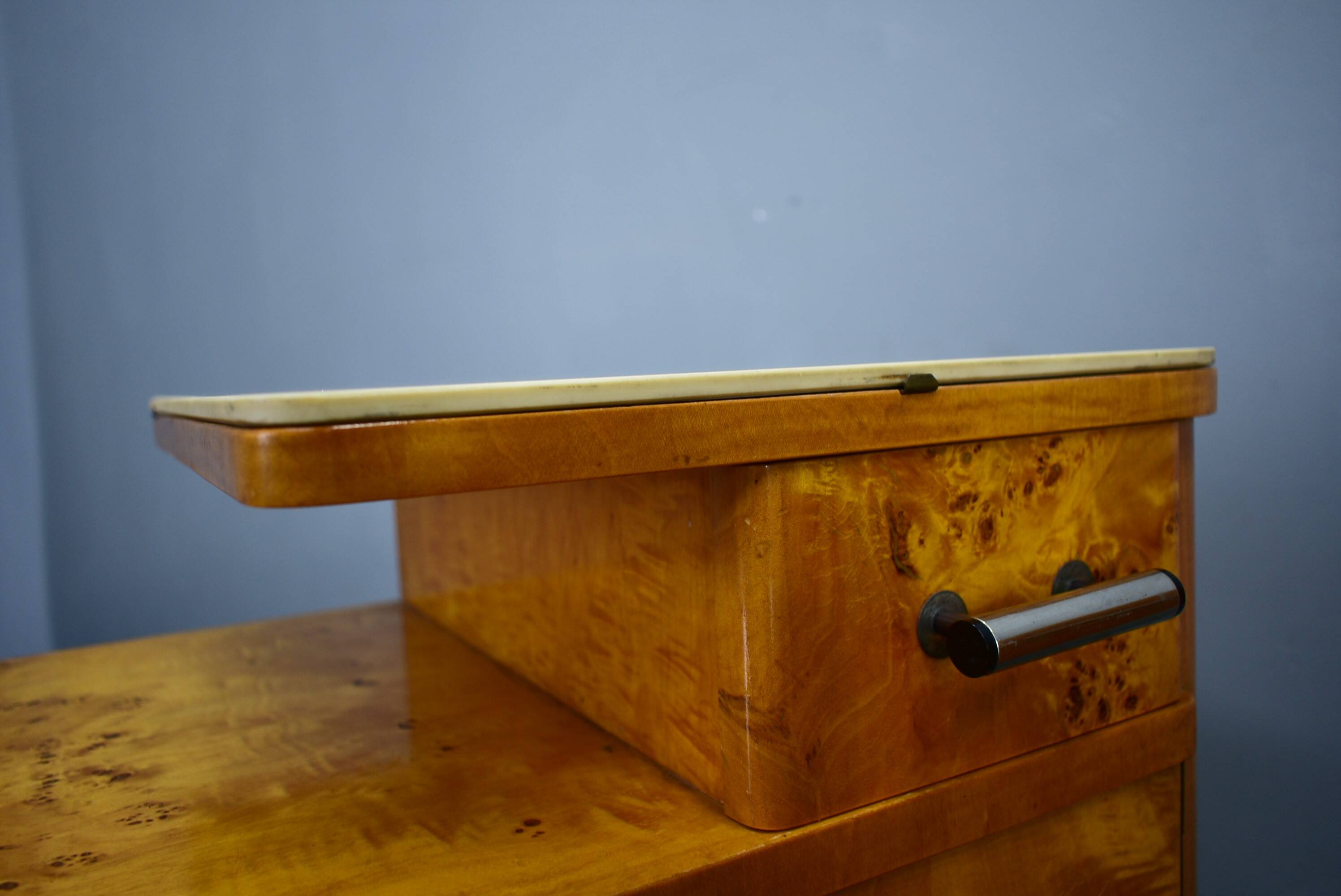 1940s set of bedside tables by Jindrich Halabala, Czechoslovakia