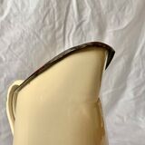 Vintage pitcher or jug in beige enamelled sheet metal