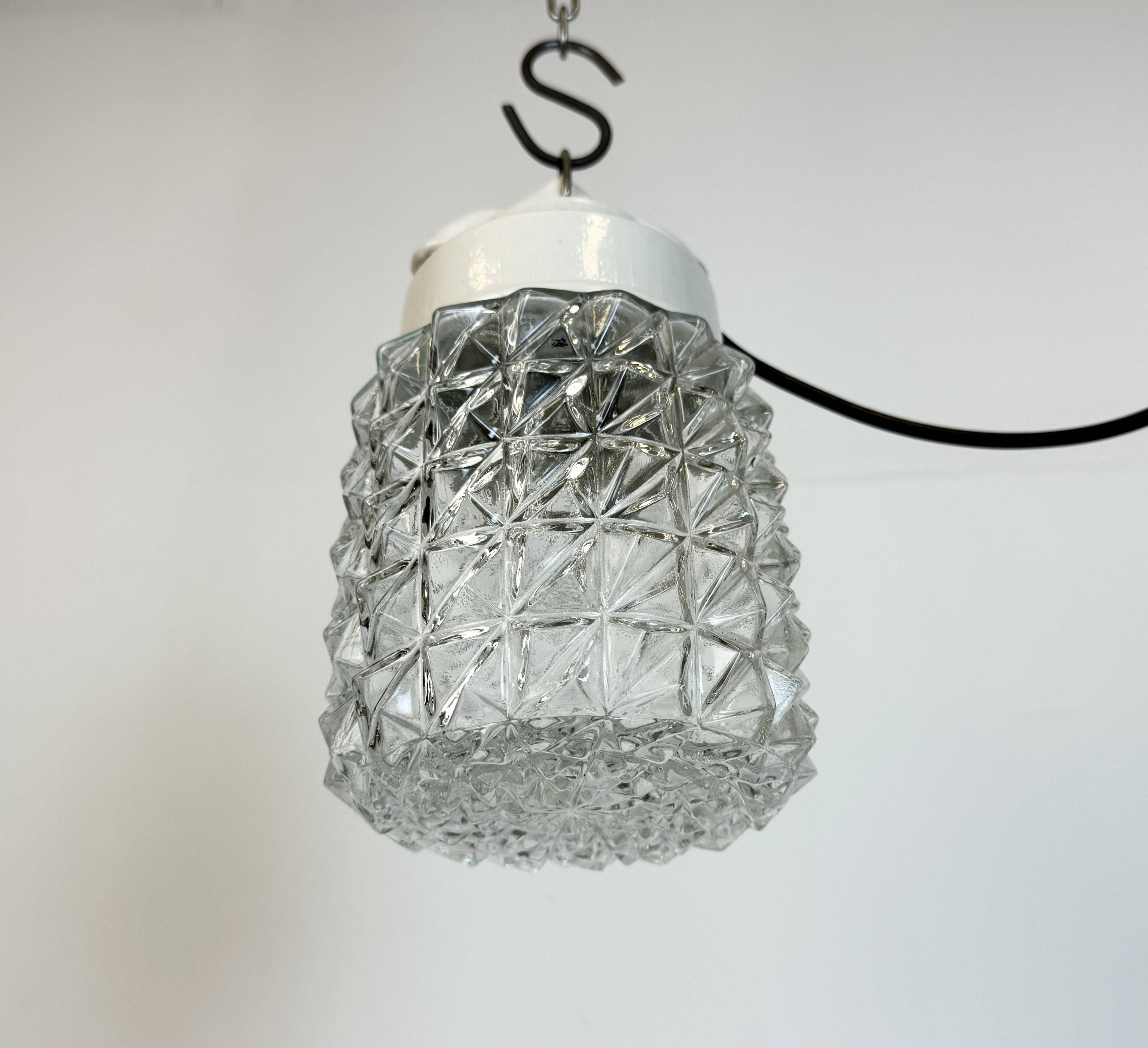 Vintage White Porcelain Pendant Light, 1970s