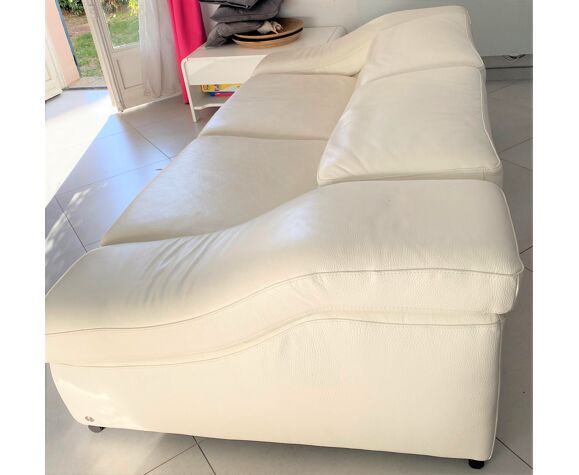Natuzzi 3 4 Seater White Leather Sofa Selency Natuzzi 3 4 Seater White Leather Sofa, 4 Seater White Leather Sofa