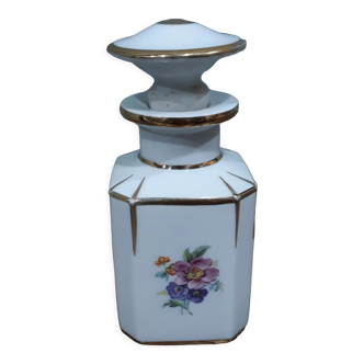 Ancien flacon à parfum en porcelaine de Limoges (début du siècle)