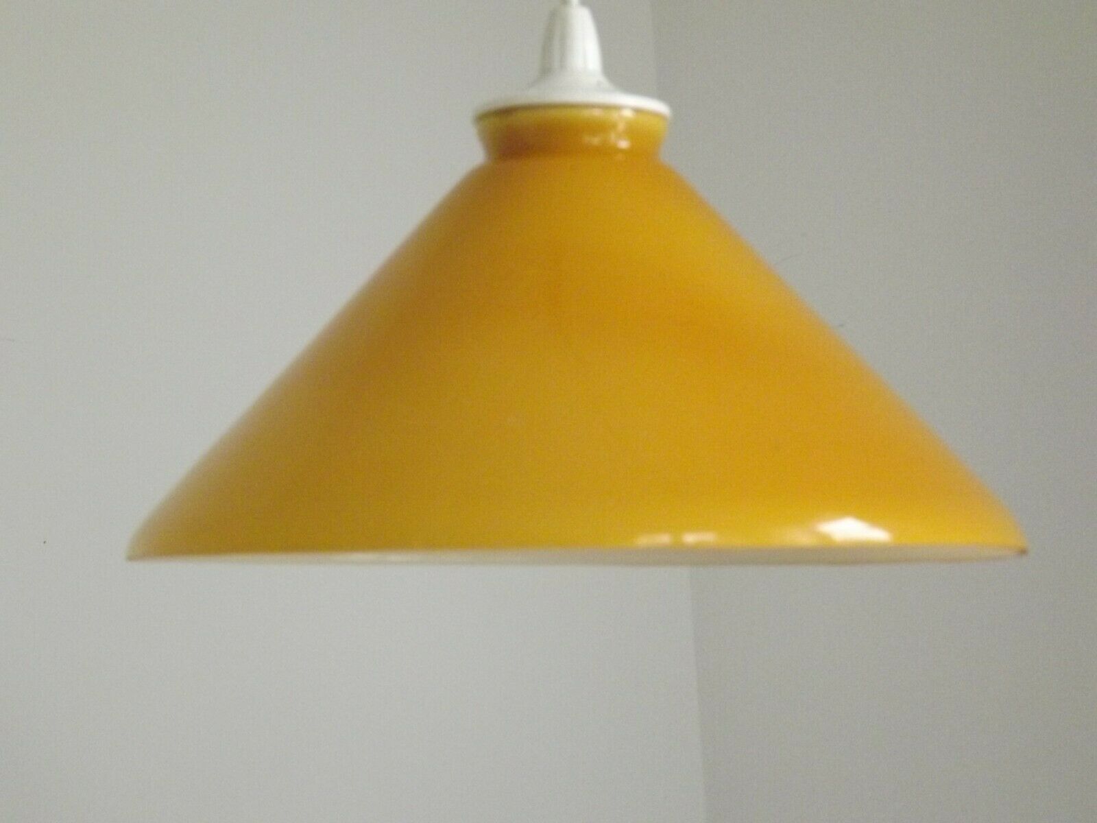 French Vintage Retro Ceiling Light With Round Mustard Yellow Glass Shade