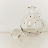 Crystal decanter with colored enamel dots
