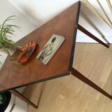 Table basse vintage bois pieds compas