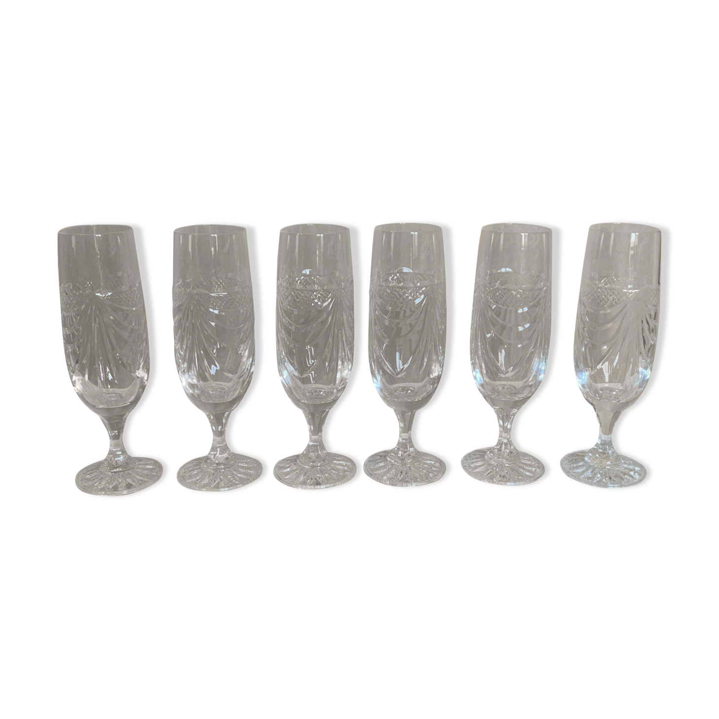 Crystal champagne flutes