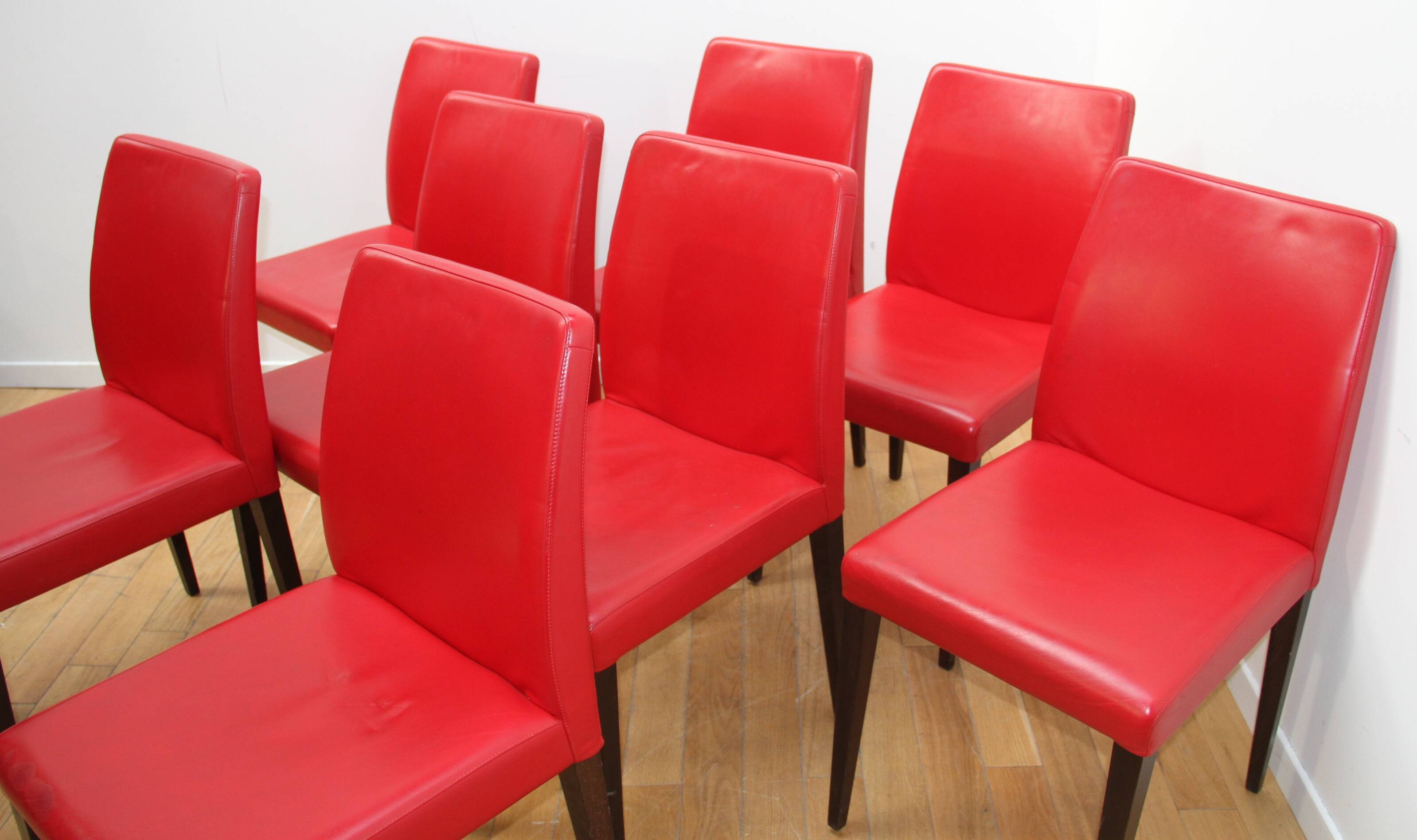 Set of 8 Liz chairs, Poltrona Frau