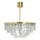 Doria Chandelier Mid-Century Frosted Glass, 1960s, Germany