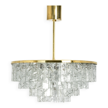 Doria Chandelier Mid-Century Frosted Glass, 1960s, Germany