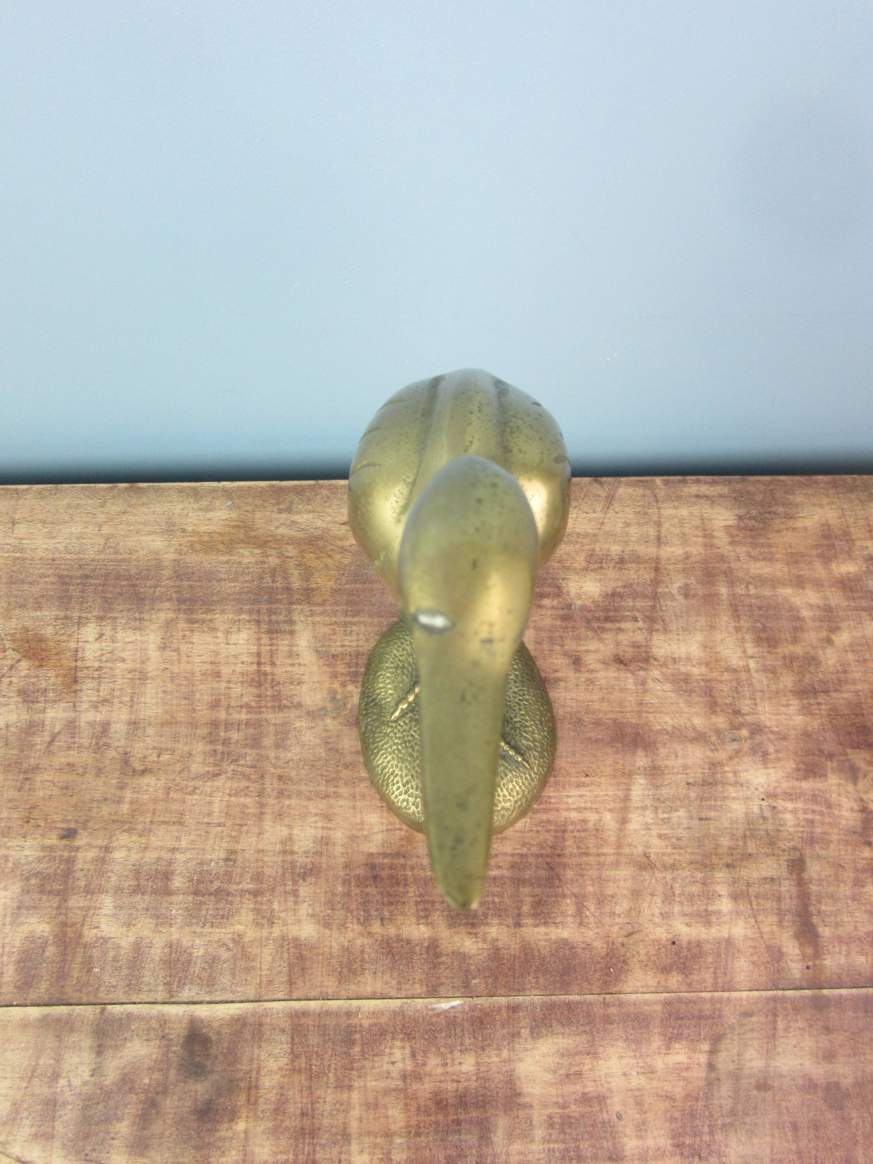Vintage brass heron