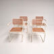 Set of 4 webbing Italian design chairs, 1980s