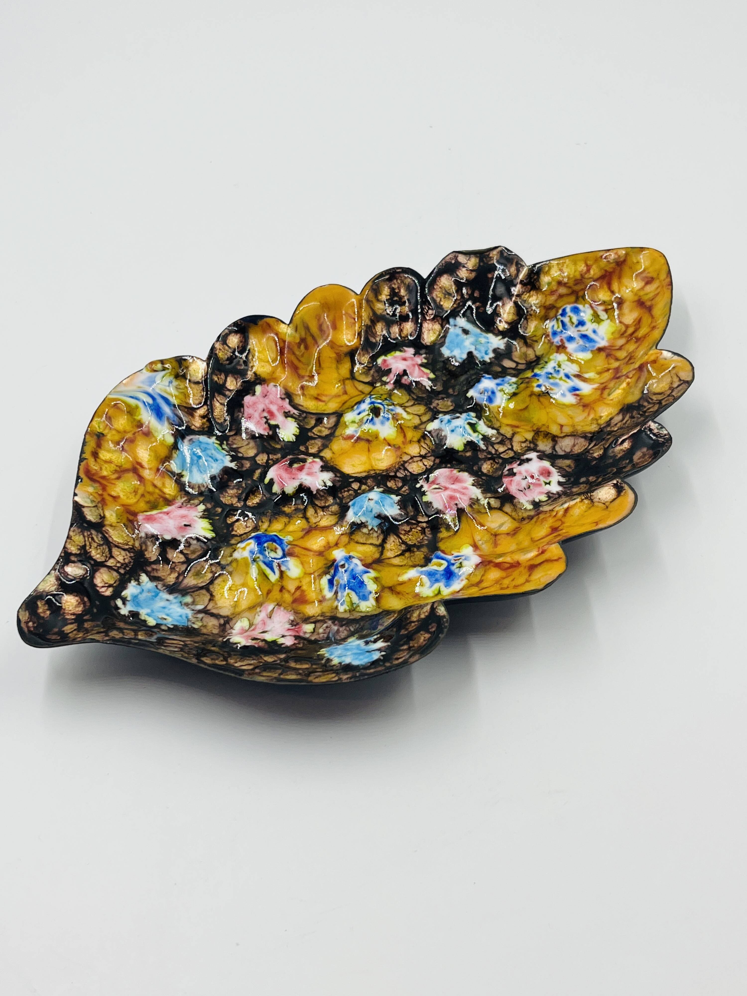 Large Enamelled Copper Plate Esmaltes Garcia 70s