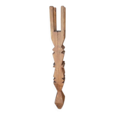 Brutalist ethnic sculpture / Totem, solid wood on base
