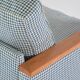 Blue houndstooth square armchairs
