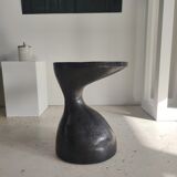 Sofa end in solid wood monoxyl organic shape black color