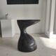 Sofa end in solid wood monoxyl organic shape black color