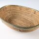 Italian oval rattan and brass centerpiece, mid-century style, 1970s