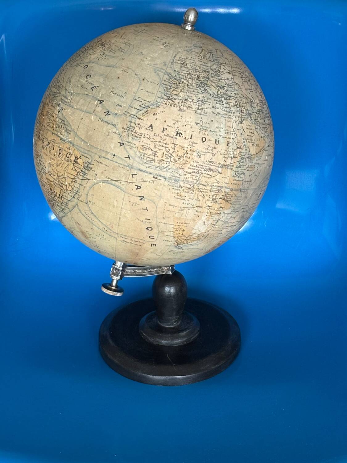 Terrestrial globe World map J. Forest, Girard and Barrere Paris 19th