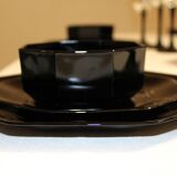 6 black Arcoroc "Octime" dinner plates (set 1)