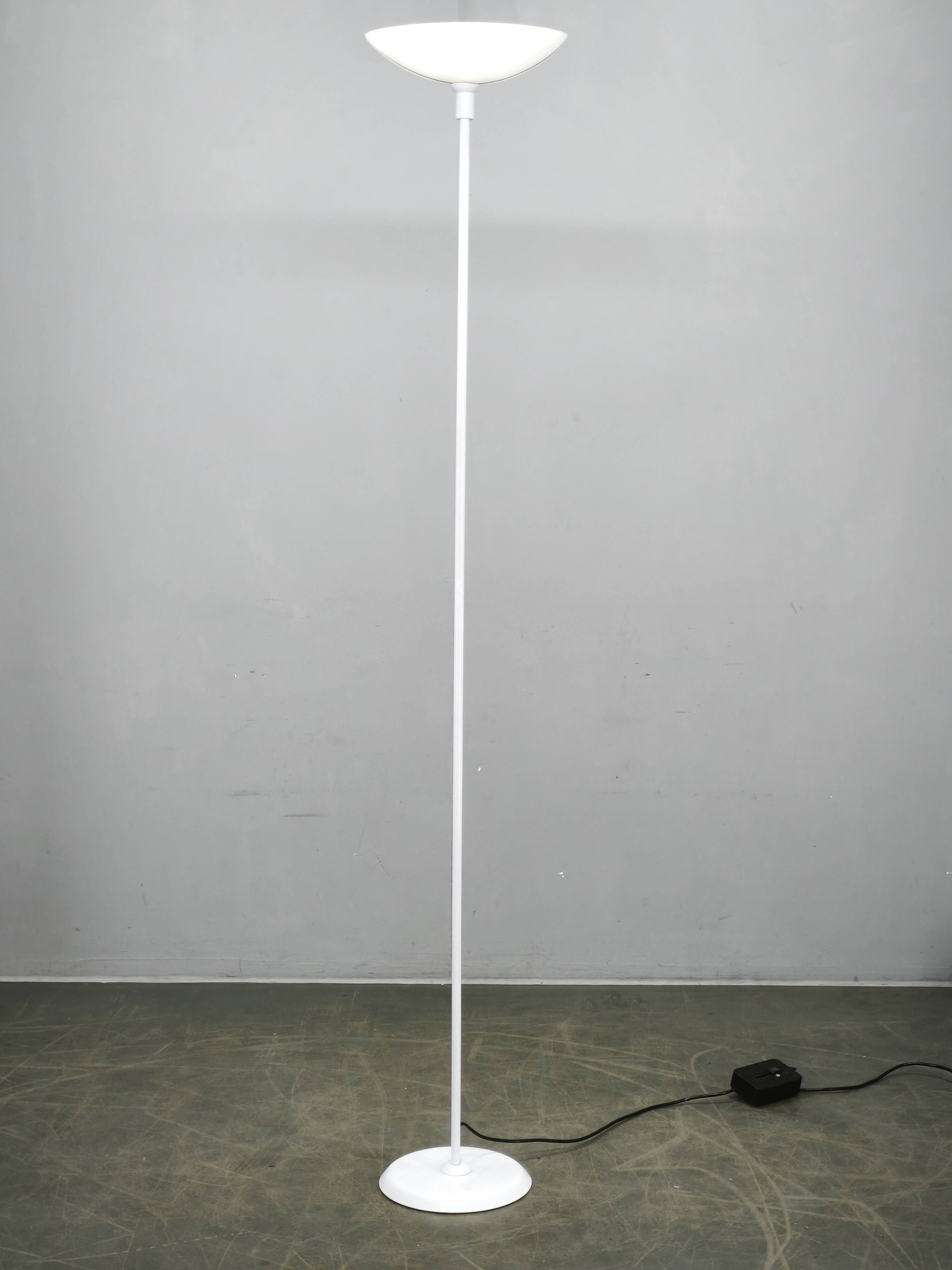 1970s Italian Murano Glass Dimmable Torchiere Floor Lamp