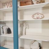 Blue vintage bookcase