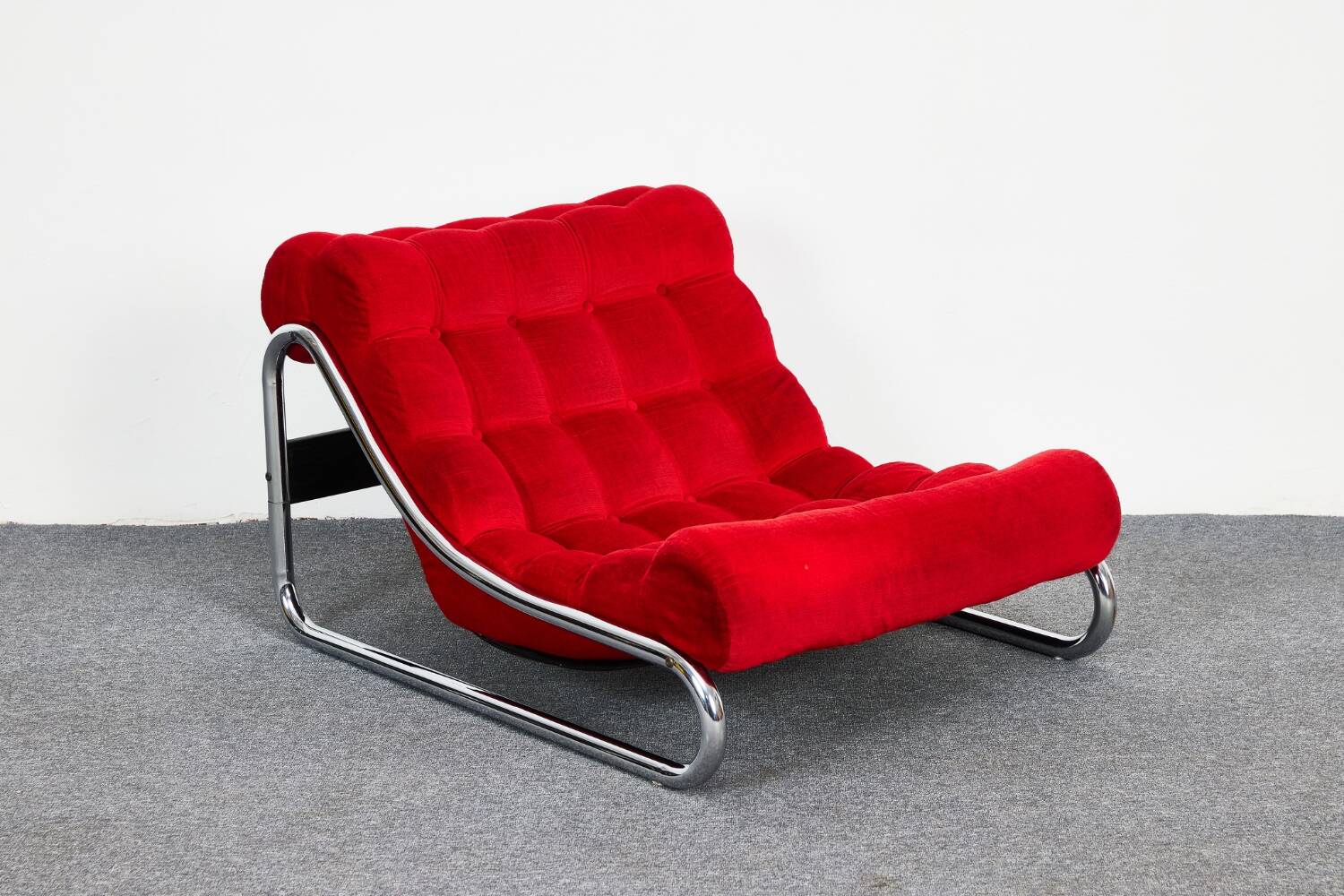 Fauteuil lounge vintage rouge Impala par Gillis Lundgren pour IKEA, Suède, 1970