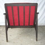60's chair in Scandinavian-style teak and velvet