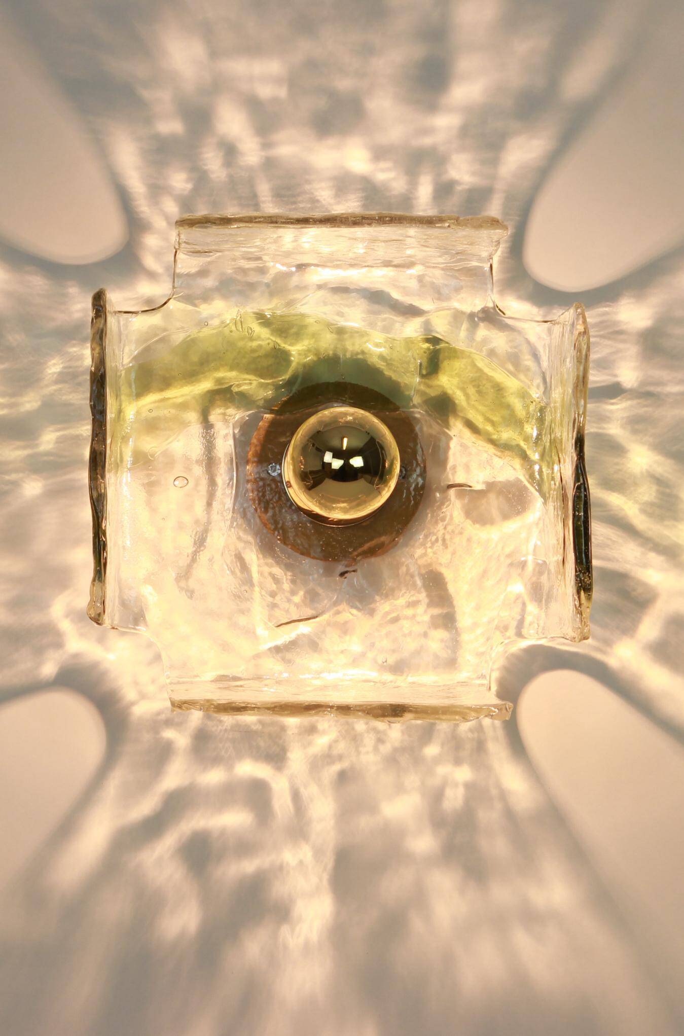 1 of 6 large glass wall lamp designed by Carlo Nason for Kalmar, 1960s.