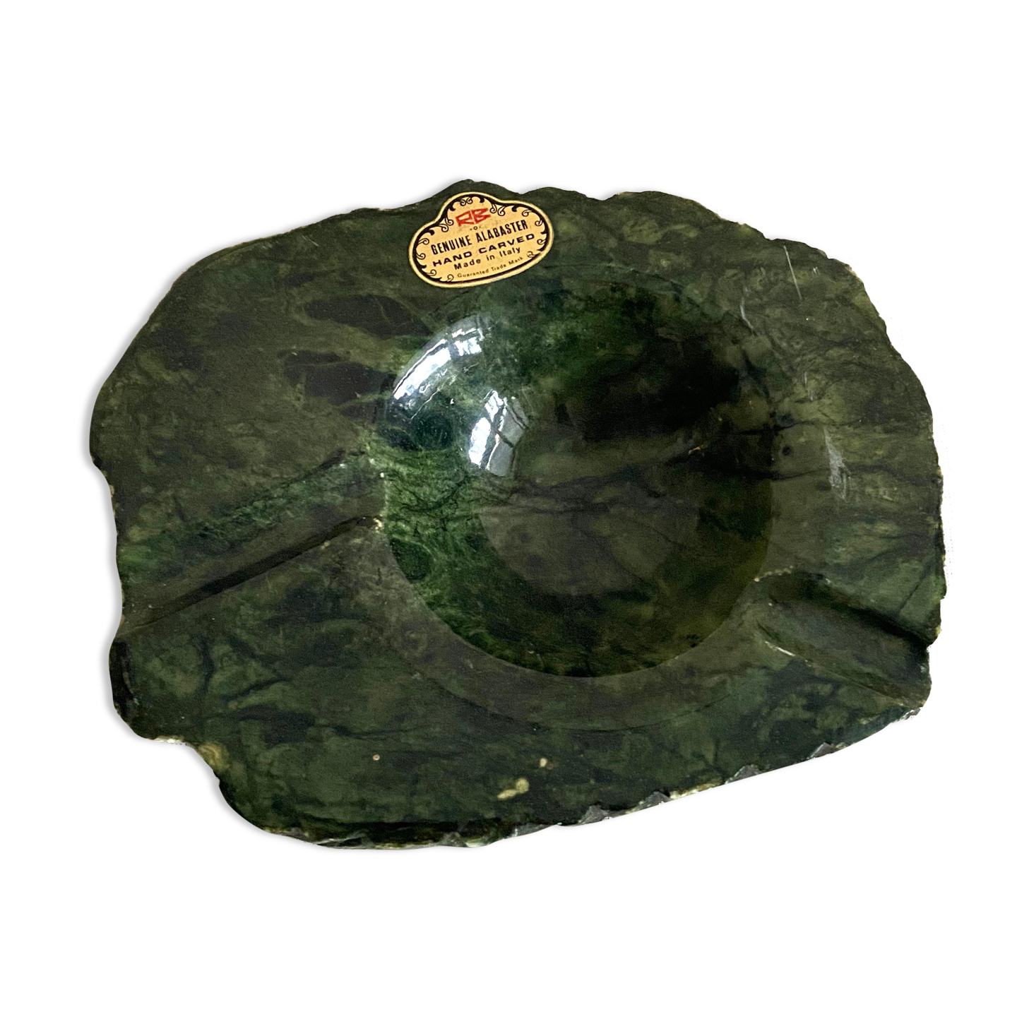 Green alabaster ashtray