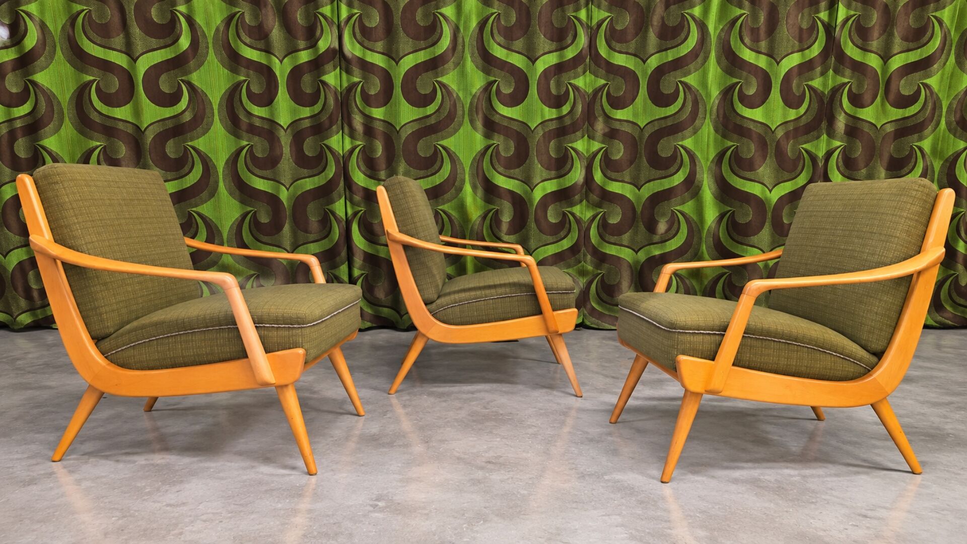 Scandinavian armchair trio – 1960s