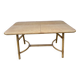 Vintage 80s extendable oak veneer rattan table