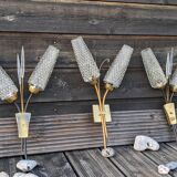 Trio of double wall lights 1950-1960
