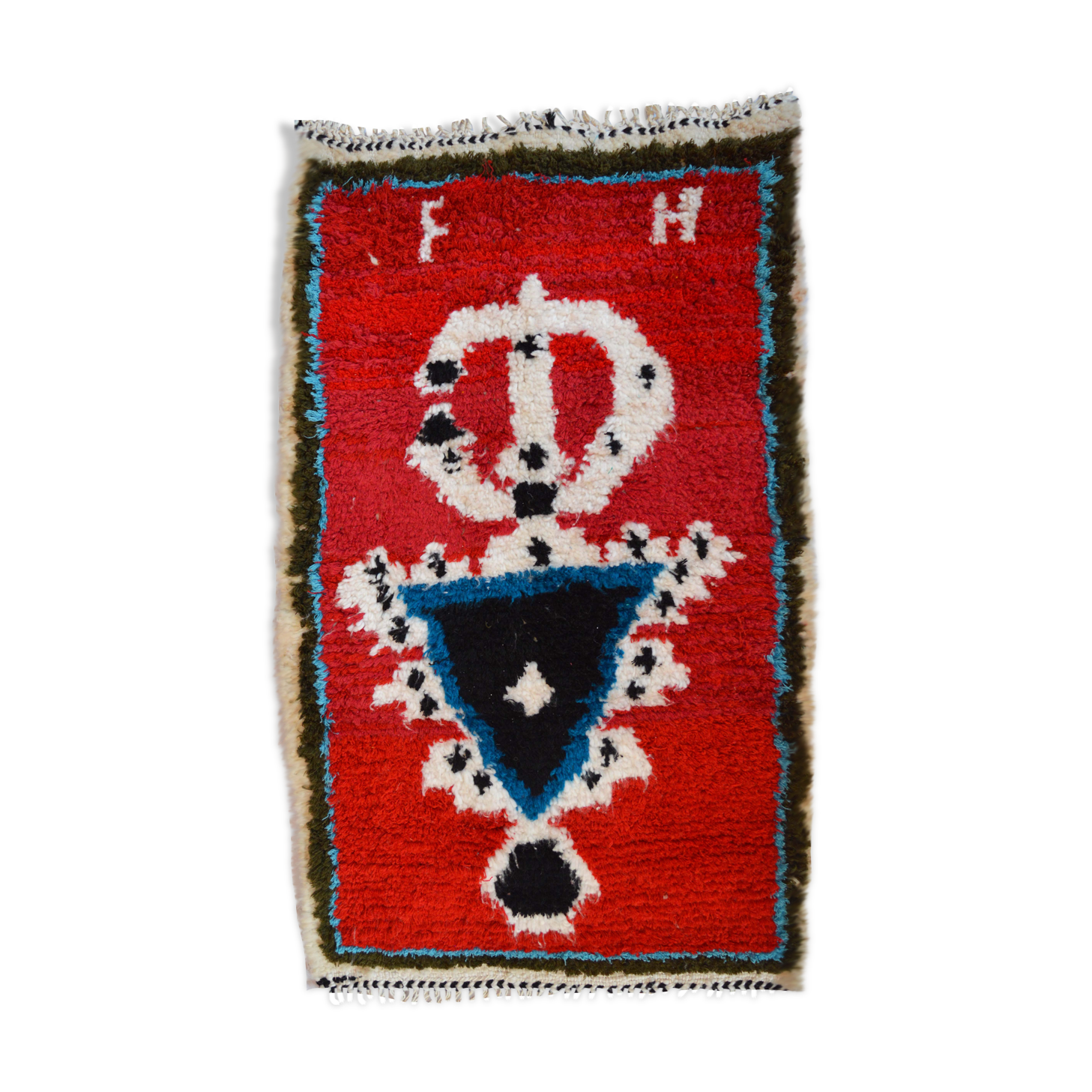 Tapis berbère rouge tazerzit 100 x 60 cm