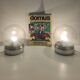 Paire de lampes de table vintage en verre et métal "Vieste" par GPA Monti pour Candle