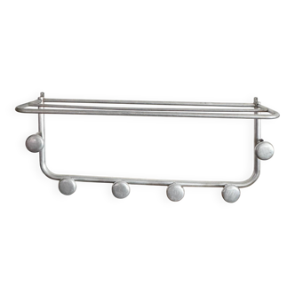 Vintage wall-mounted aluminum coat rack