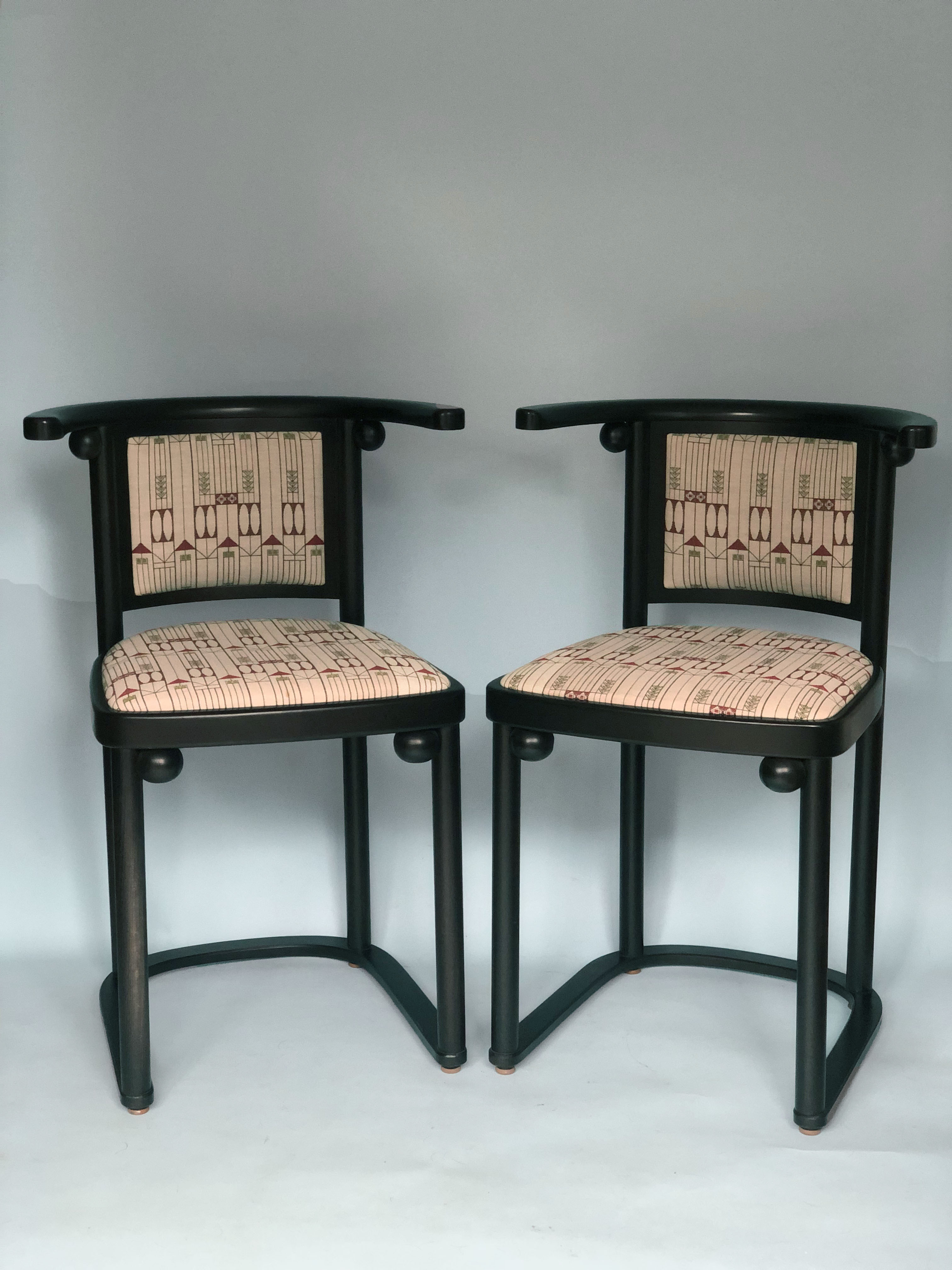 Set of 4 Josef Hoffmann Cabaret Fledermaus Dining Chairs For Wittmann Austria