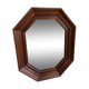 Vintage octagonal mirror in solid wood
