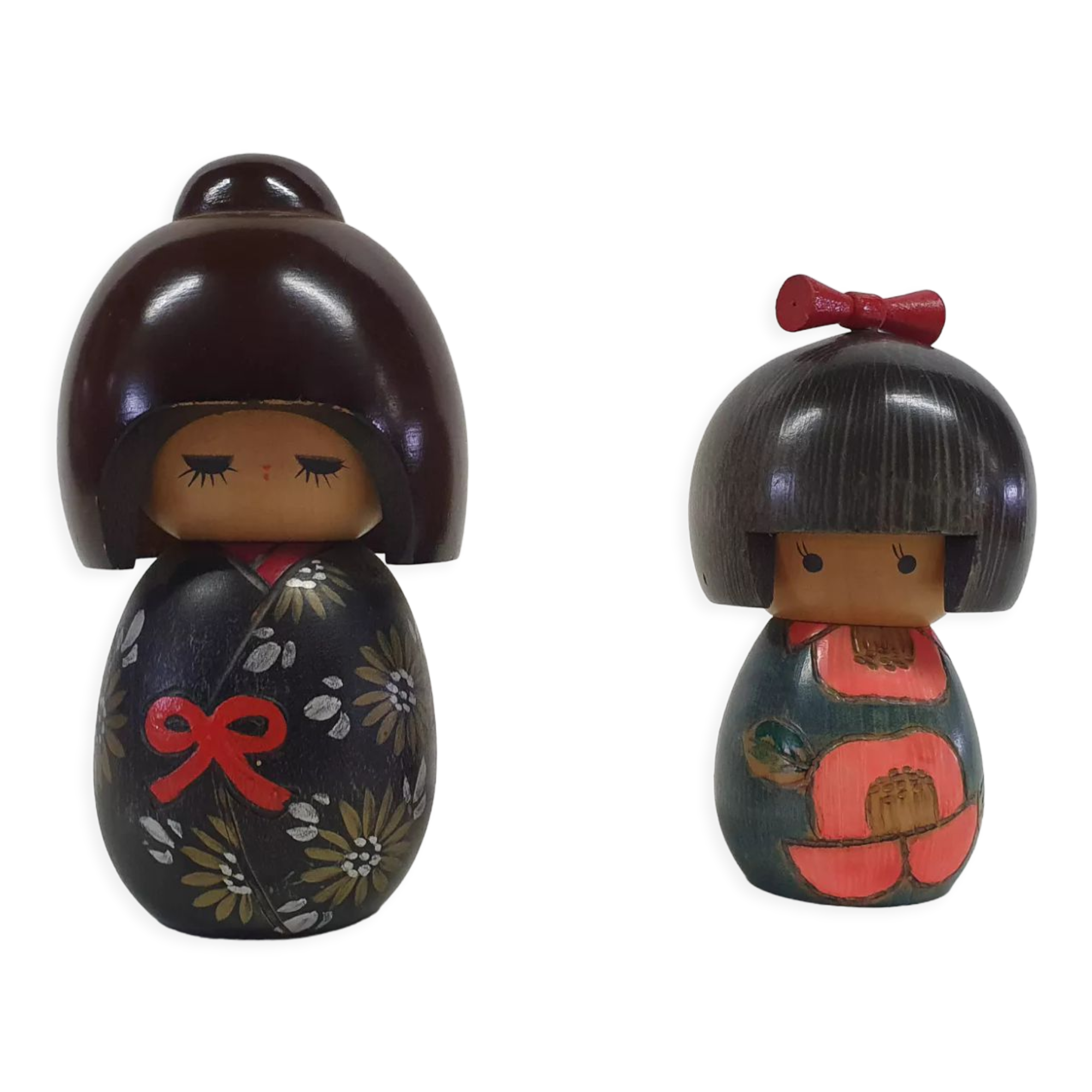 Set of two vintage Kokeshi dolls, Japan 1960's