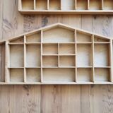 4 shelves wooden lockers in the shape of a house