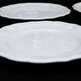 6 Flat plates in Gien earthenware model Louis XV white