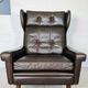 Vintage Danish mid-century Svend Skipper high back lounge chair 1965