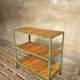 Old shelving green with wood