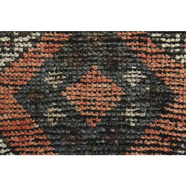 Vintage Turkish Oushak Handmade Wool Cotton Orange Runner Rug 107x290