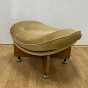 Vintage stool with sculptural wooden base, 1980s