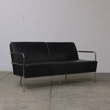 Canapé en cuir noir et chrome par Gunilla Allard, 1994