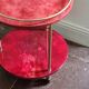 Aldo Tura bar cart, red goat leather, mid-century Italian / Hollywood Regency
