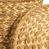 Panier à linge tressé à la main en jonc naturel